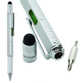 Bettoni 5-in-1 Aluminum Pen w/ Stylus, Screwdrivers, Level & Ruler